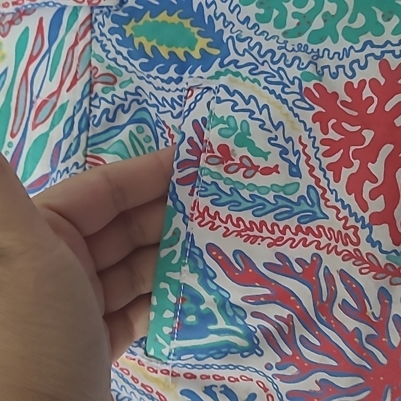 Lilly Pulitzer Callahan Shorts Multi Let Minnow Coral Blue Size 0 - Picture 13 of 15